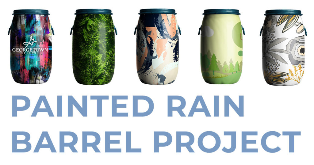 Painted water barrel project.