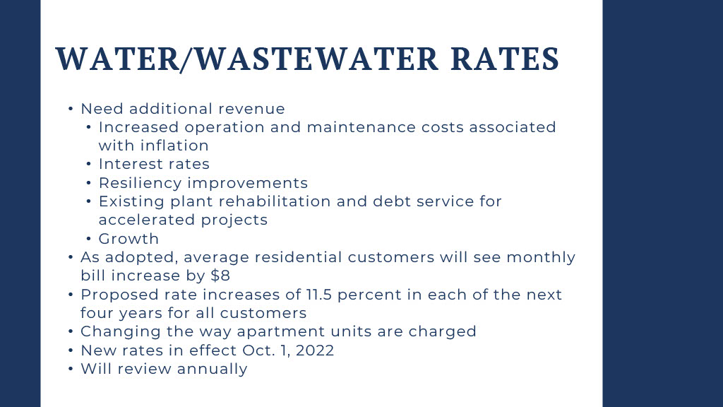 Water/wastewater rates