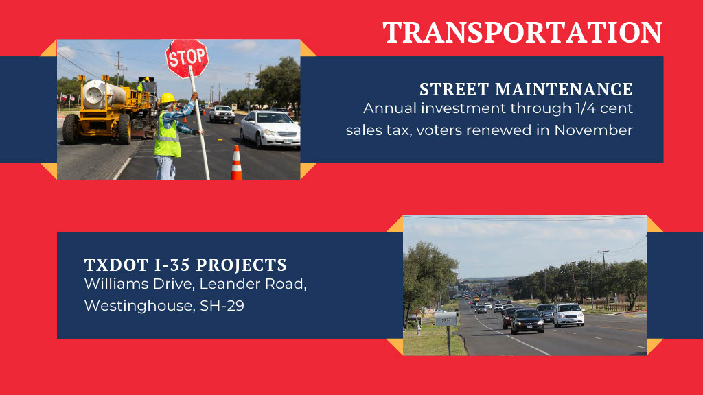 street maintenance and TXDOT I-35 projects