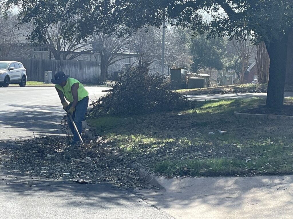 Contract raking brush and tree debris