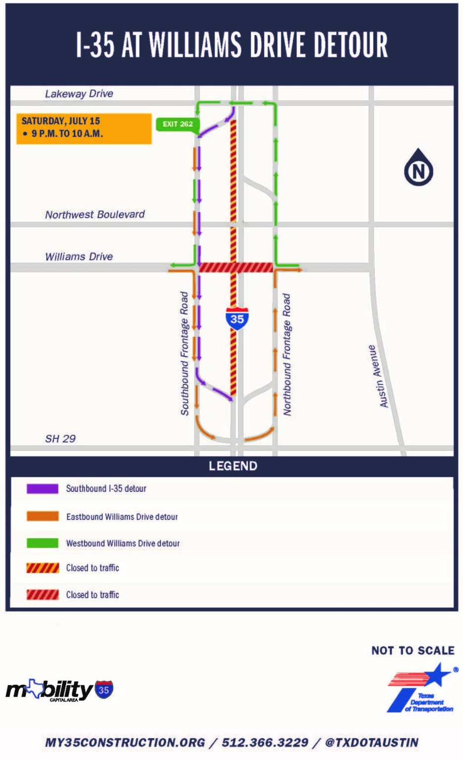 I-35 mainlanes to close for Williams Drive bridge beam set – City of ...