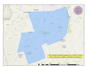 Map of Geneva Park mosquito spray area for July 26-27 (subject to change)