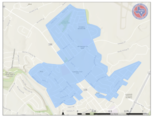 Mosquito spray area at Emeralds Spring Park near Williams Drive and Wagon Wheel Trail